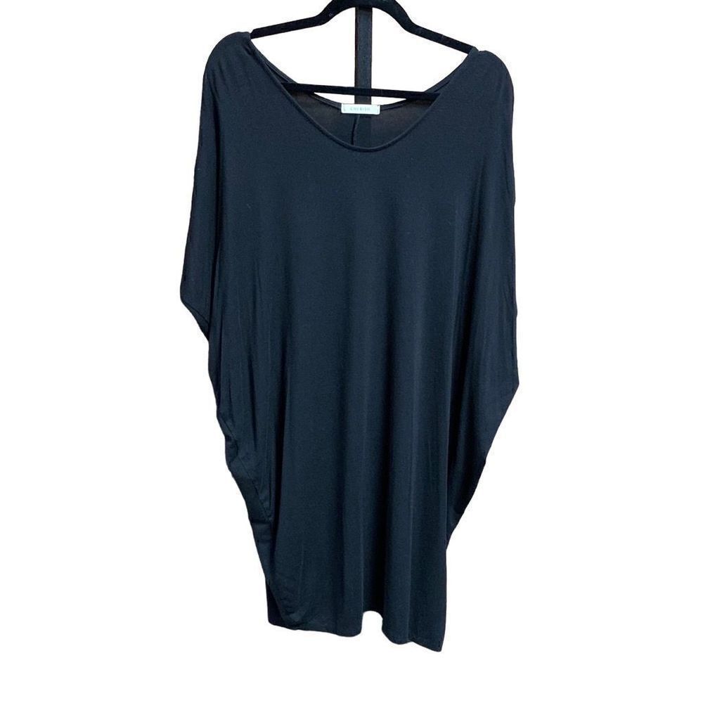 Cherish Black Short Sleeve Cold Shoulder Tunic Size Small